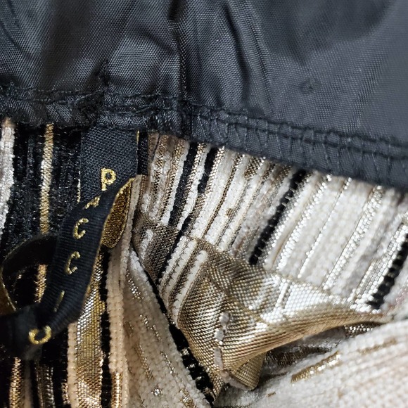 PACCIO womens M NWT gold & black metallic fit & flare mini skirt - Picture 4 of 5